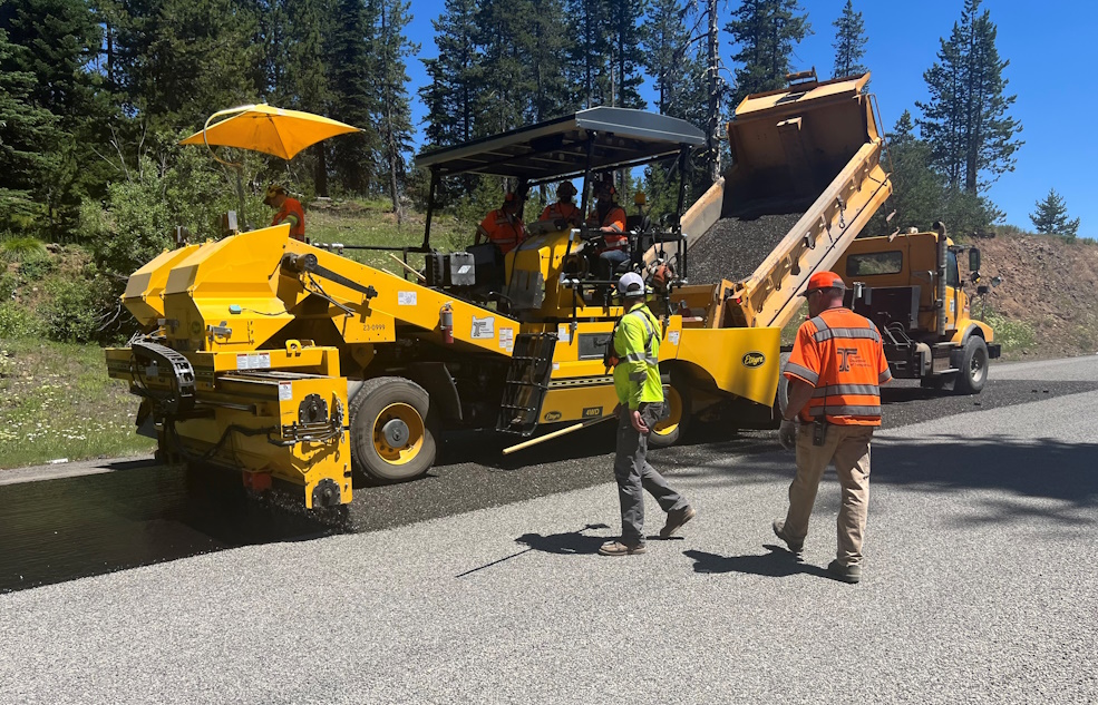 Chip seal project on OR204.