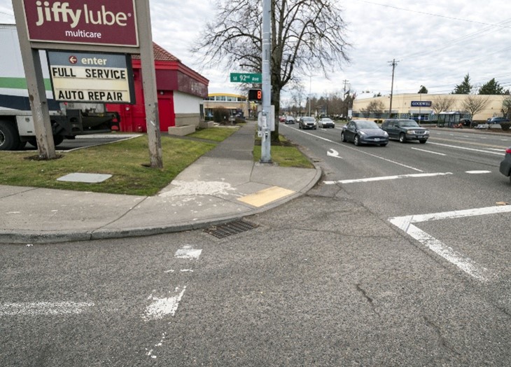 Example photo of a completed ADA sidewalk curb ramp