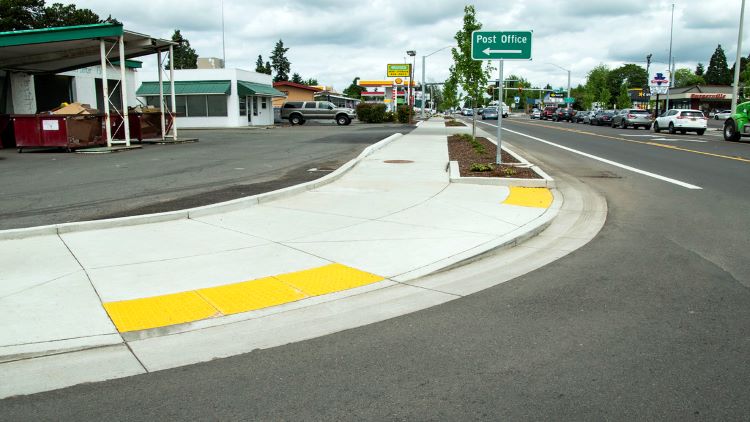 New accessible curb ramp