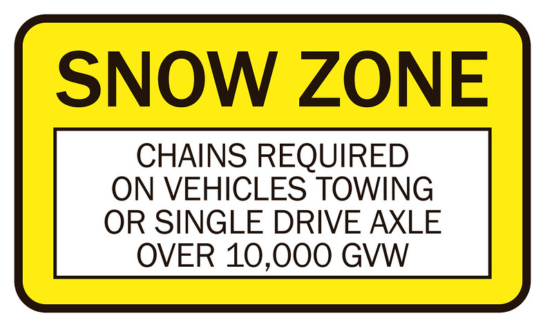Chains required if towing