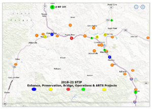 Jackson and Josephine Counties STIP Project Map