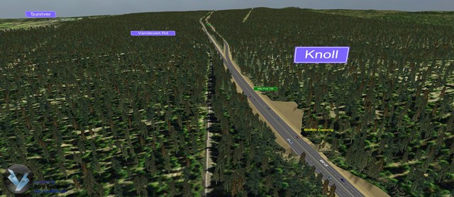 Image of US 97 NB around the knoll option