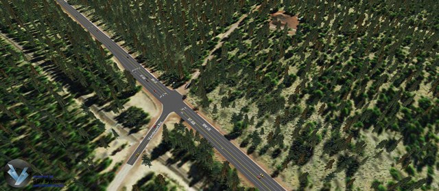 Images of existing Vandevert and US 97 intersection