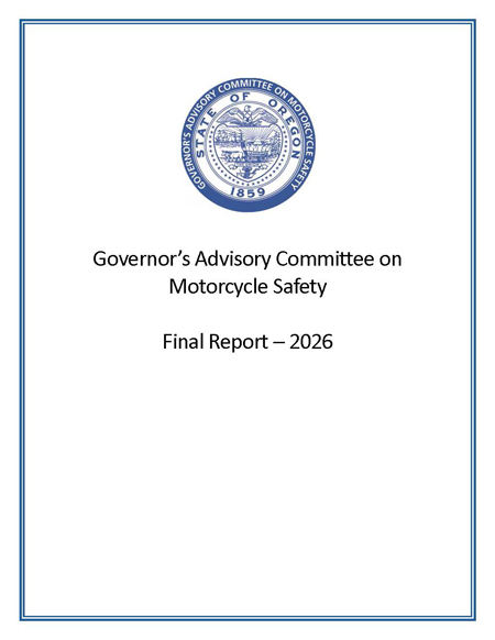 Cover of the Governor's Advisory Committee on Motorcycle Safety Final Report 2026