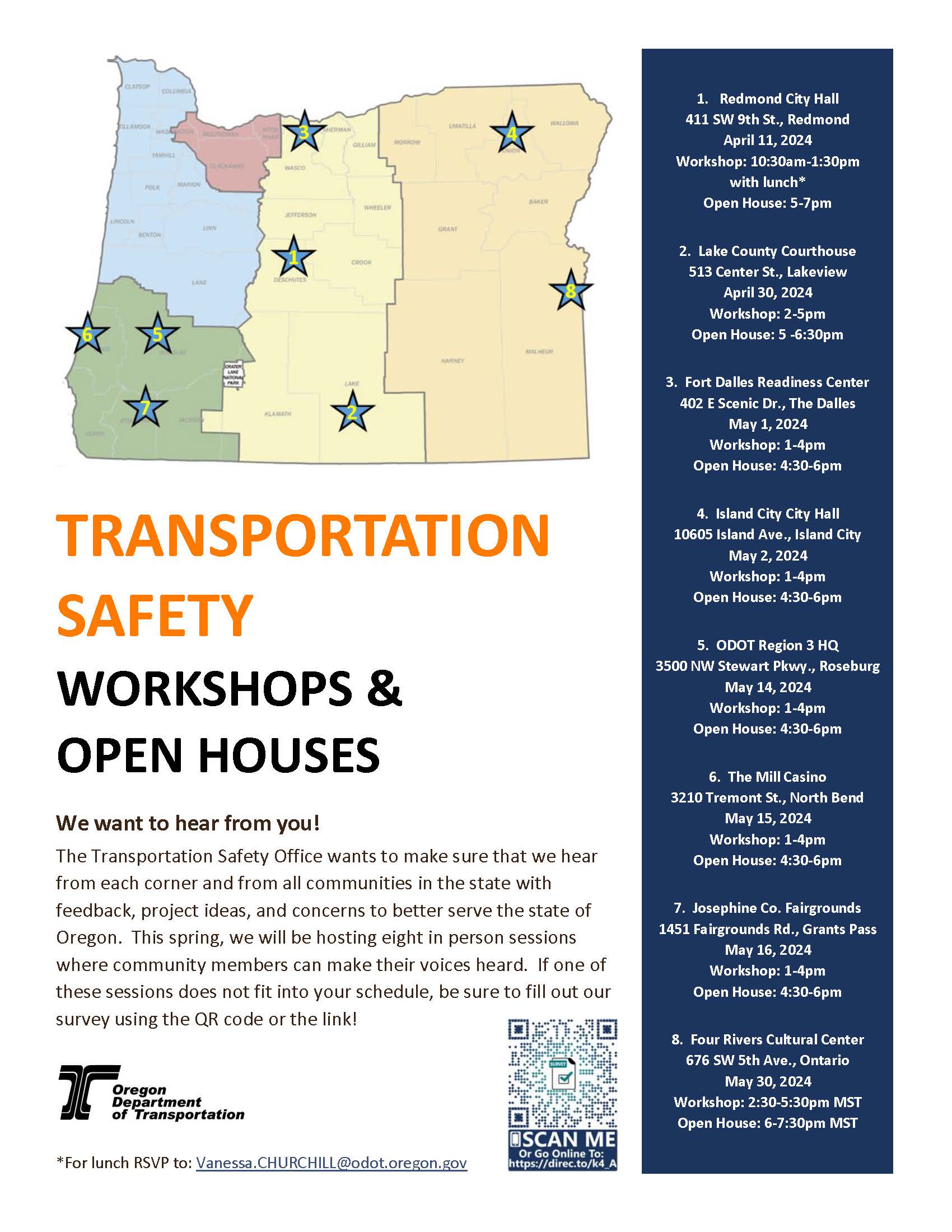 Transportation Safety Workshops and Open House Events