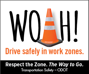 Whoa! Drive Safety in Work Zones. Respect the Zone. ad