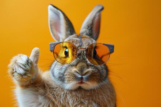 Stylish bunny with glasses