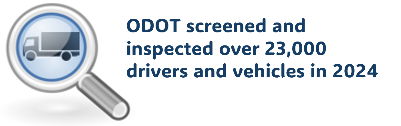 ODOT screened and inspected over 25,000 drivers and vehicles in 2023