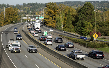 A photo shows traffic congestion on Interstate 205 in Clackamas County.