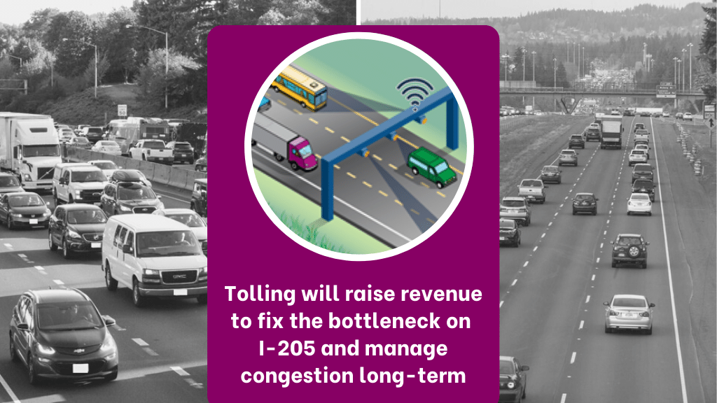 Tolling will raise revenue to fix the bottleneck on I-205 and manage congestion long-term.