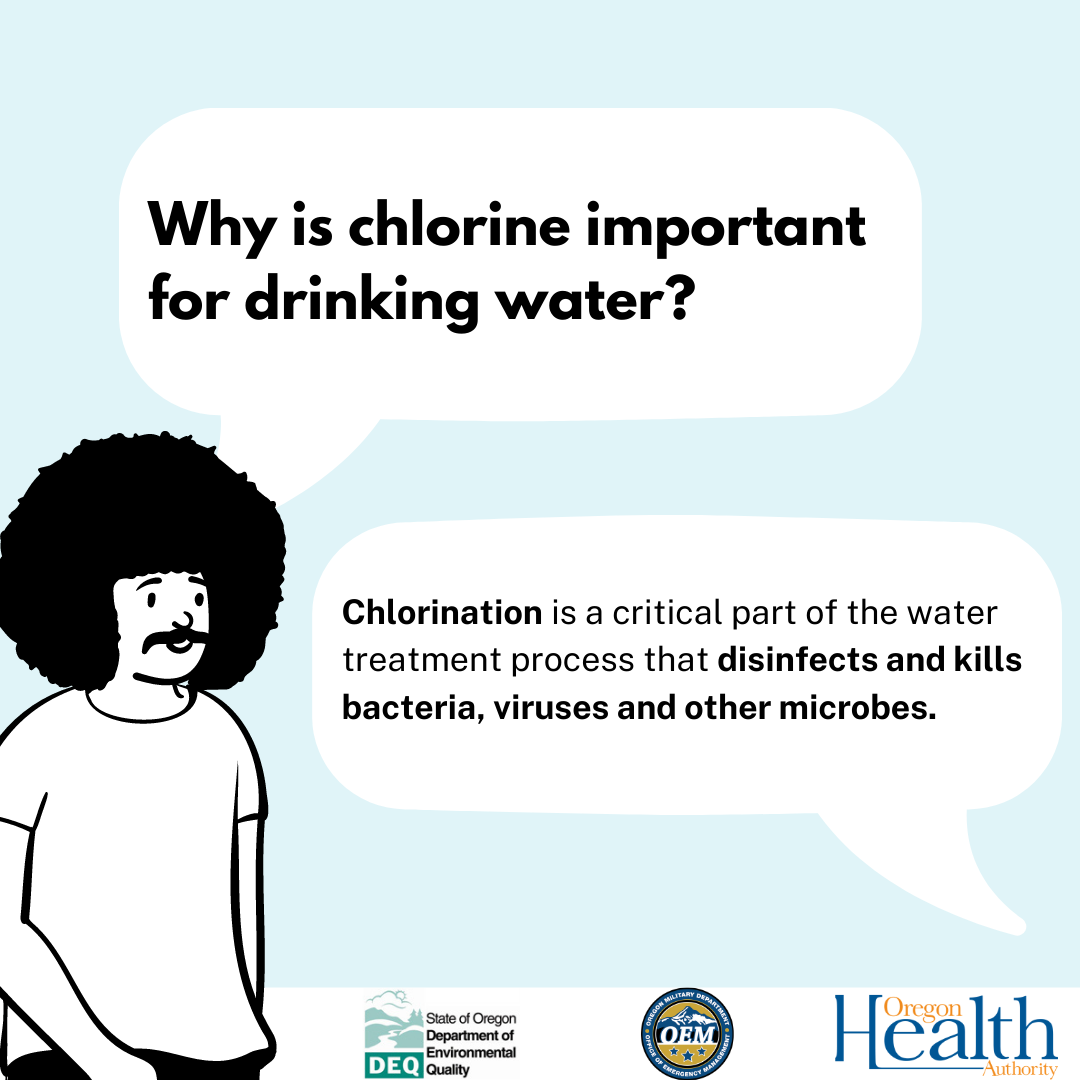 Chlorine Disinfects Water Facebook campaign poster in English