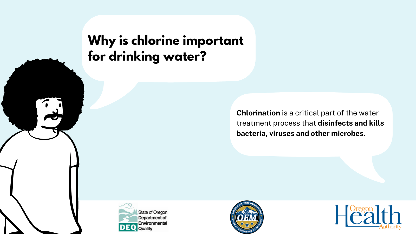 Chlorine Disinfects Water Twitter campaign poster in English
