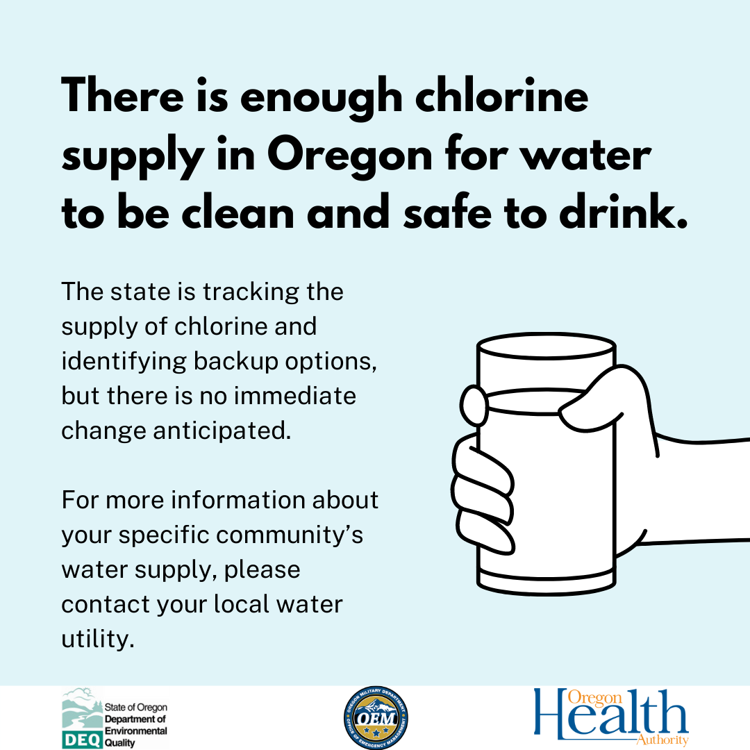 Enough Chlorine Supply for Safe WaterFacebook campaign poster in English