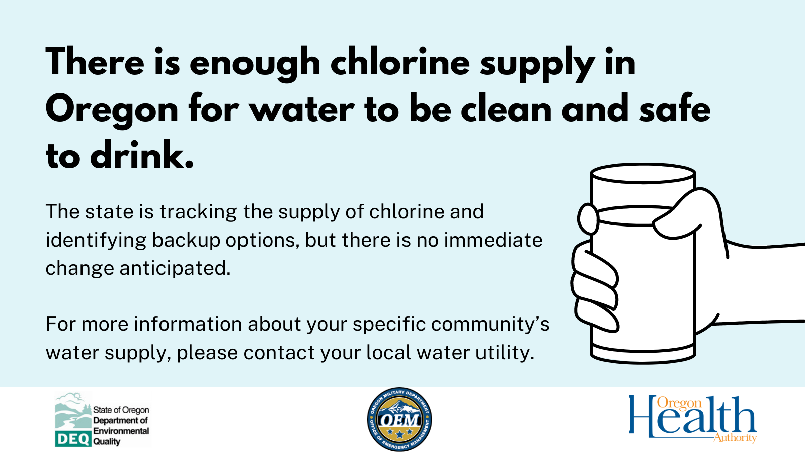 Enough Chlorine Supply for Safe Water Twitter campaign poster in English