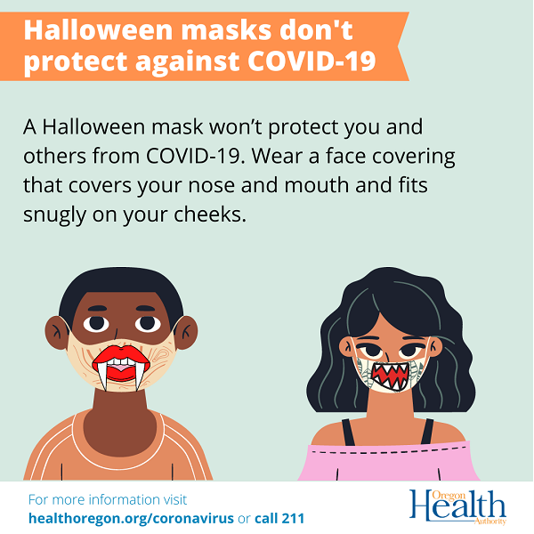 Halloween masks don't protect against COVID-19 