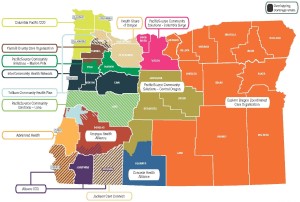 Map of Oregon's coordinated care organizations