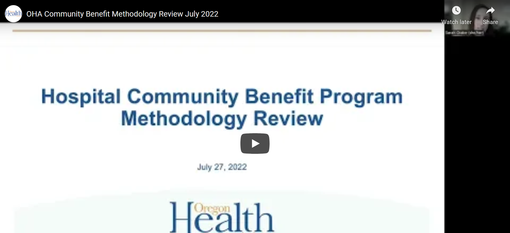 2022 Community Benefit Spending Floor Methodology Review Meeting Recording