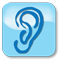 Icon with an outline of an ear