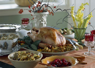 turkey dinner on table