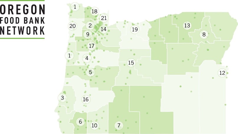 Oregon Food Bank Network Map