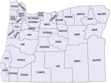 Clickable Map of Oregon Counties