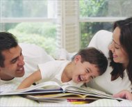 family reading together