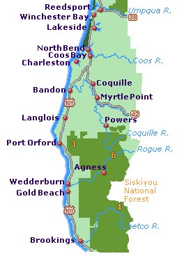South Coast Oregon Beaches Map
