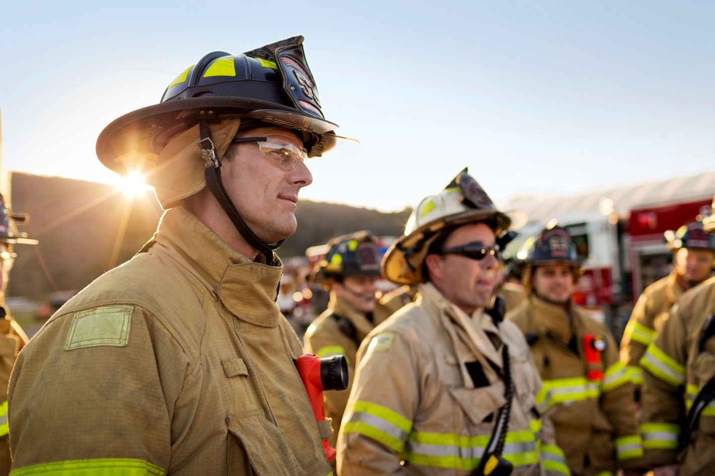 A group of firefighters standing together