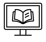 A computer screen showing an open book.