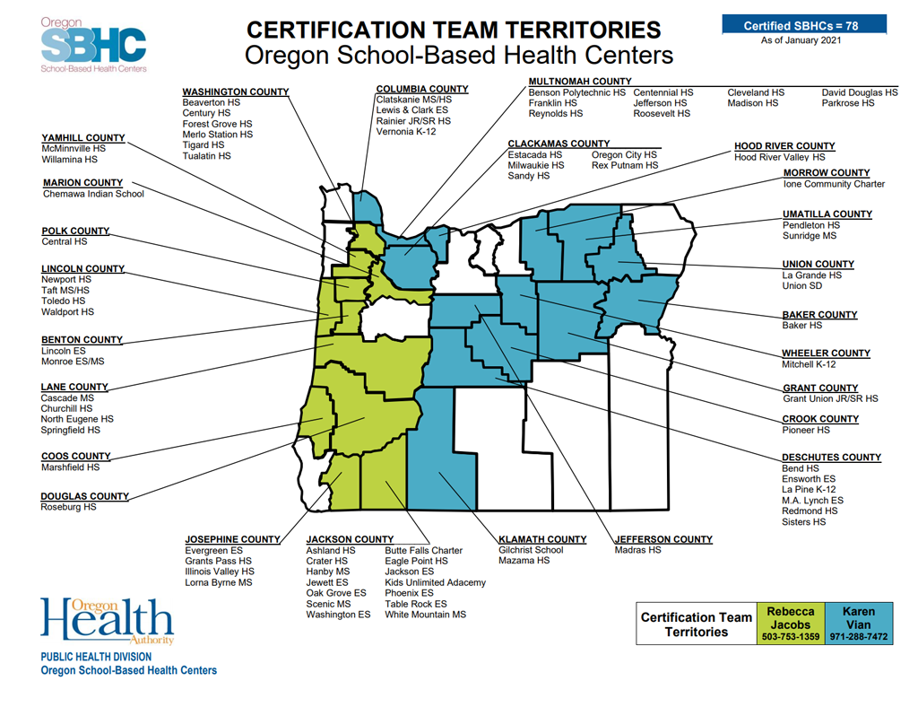 Oregon Health Authority Certification Standards SchoolBased Health