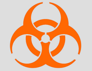 Orange biohazard symbol