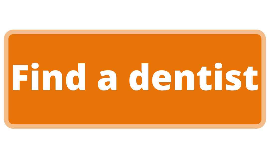 Orange rectangle. Text: Find a dentist