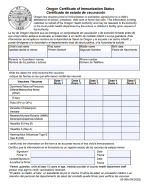 Front page of Certificat of Immunization Status