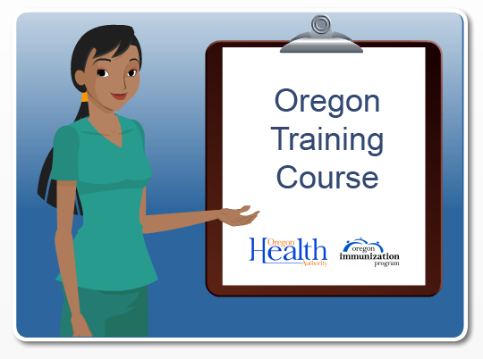Button to access Oregon Vaccine Management Course