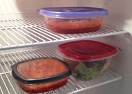 separate containers in fridge