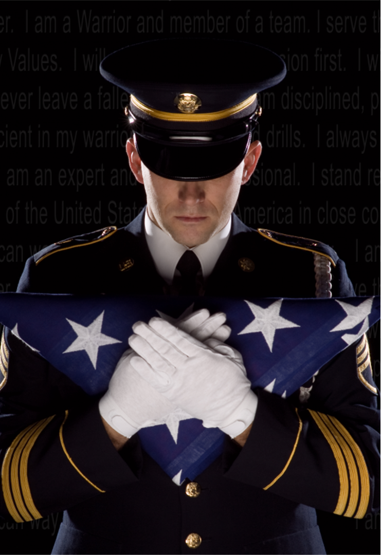 Soldier holding a flag