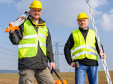 land surveyors in the field
