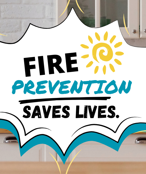 image reads: Fire prevention saves lives.