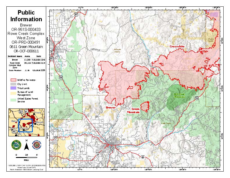 Brewer Fire Incident Map July 26