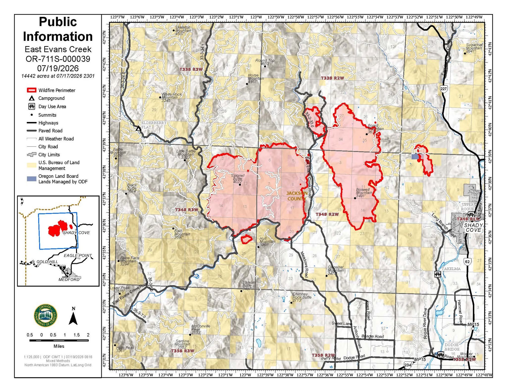 East Evans Wildfire Evacuation Map July 19