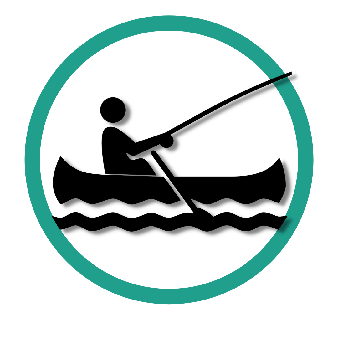 Graphic of canoe angling