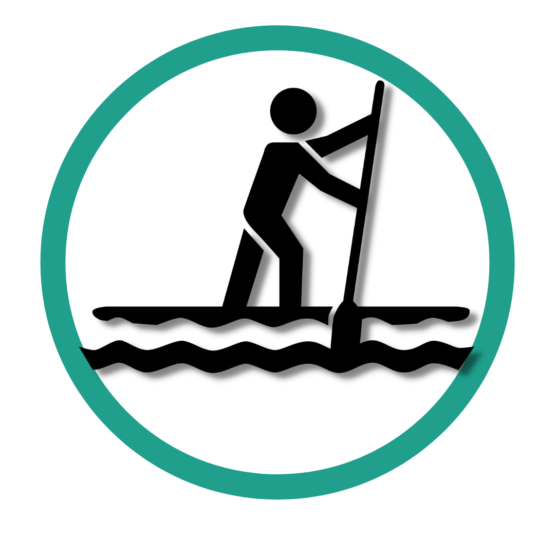 Graphic of stand up paddleboarding