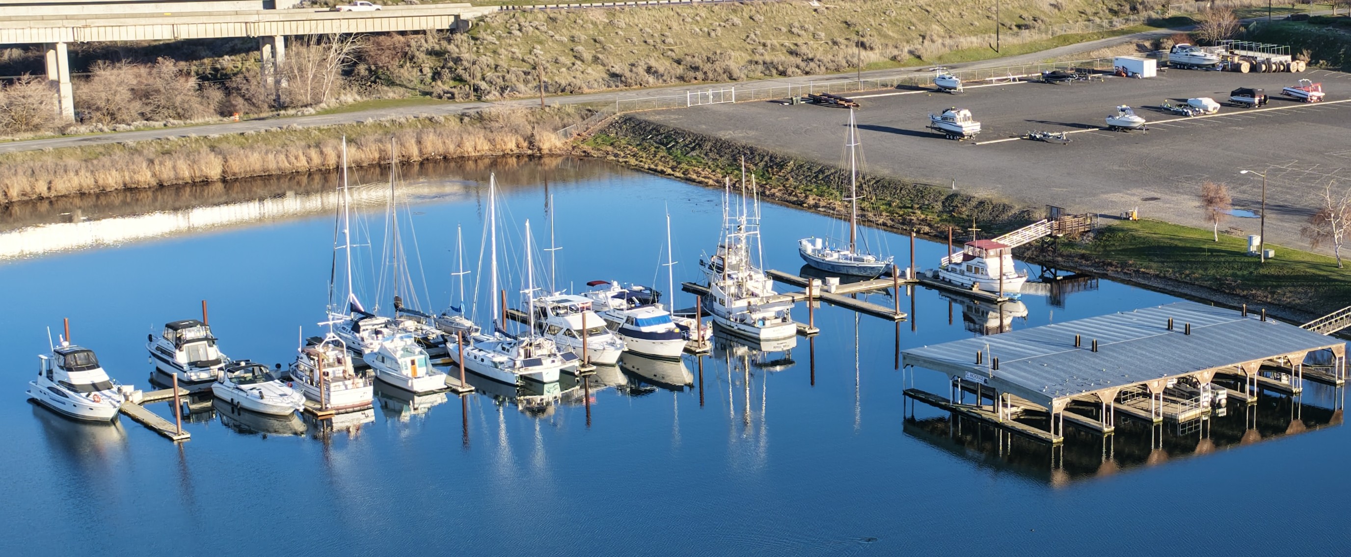 Aerial image of the Umatilla Marina