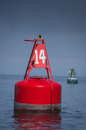 Red buoy on the Columbia River