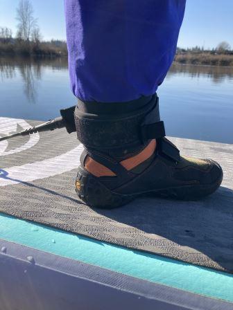Ankle leash for flat water stand up paddleboarding