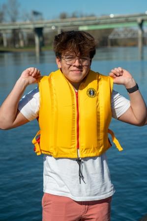 Prepare -A good fit is when a life jacket doesn't go above the ear lobes.