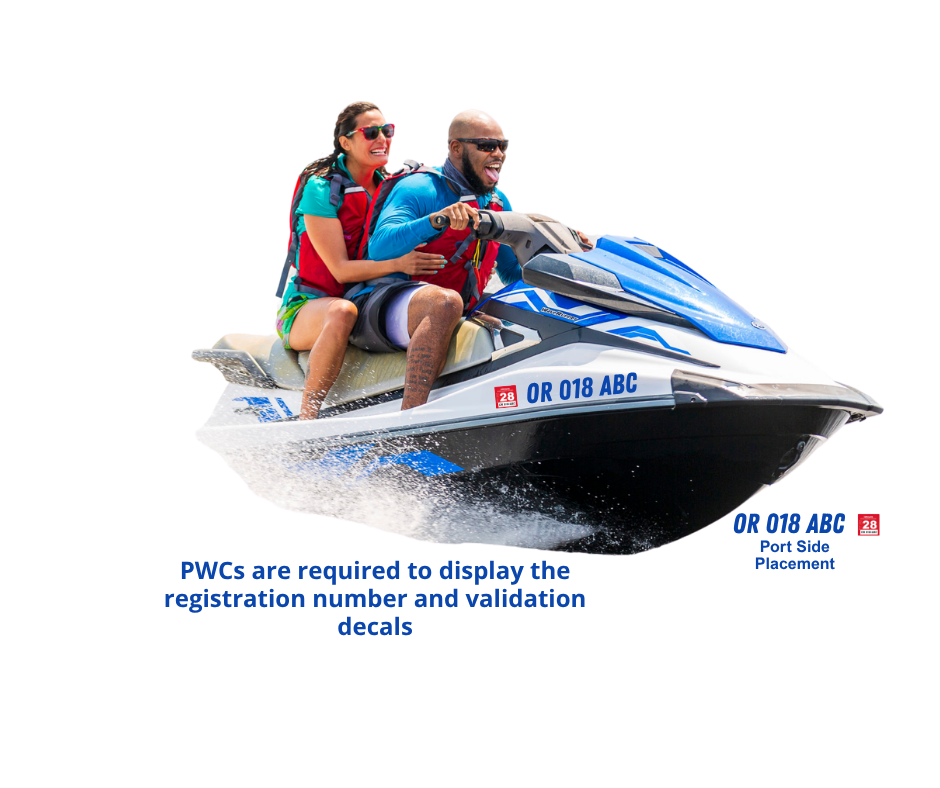 Two people riding a personal watercraft