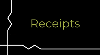 The title "Receipts" is written in the middle