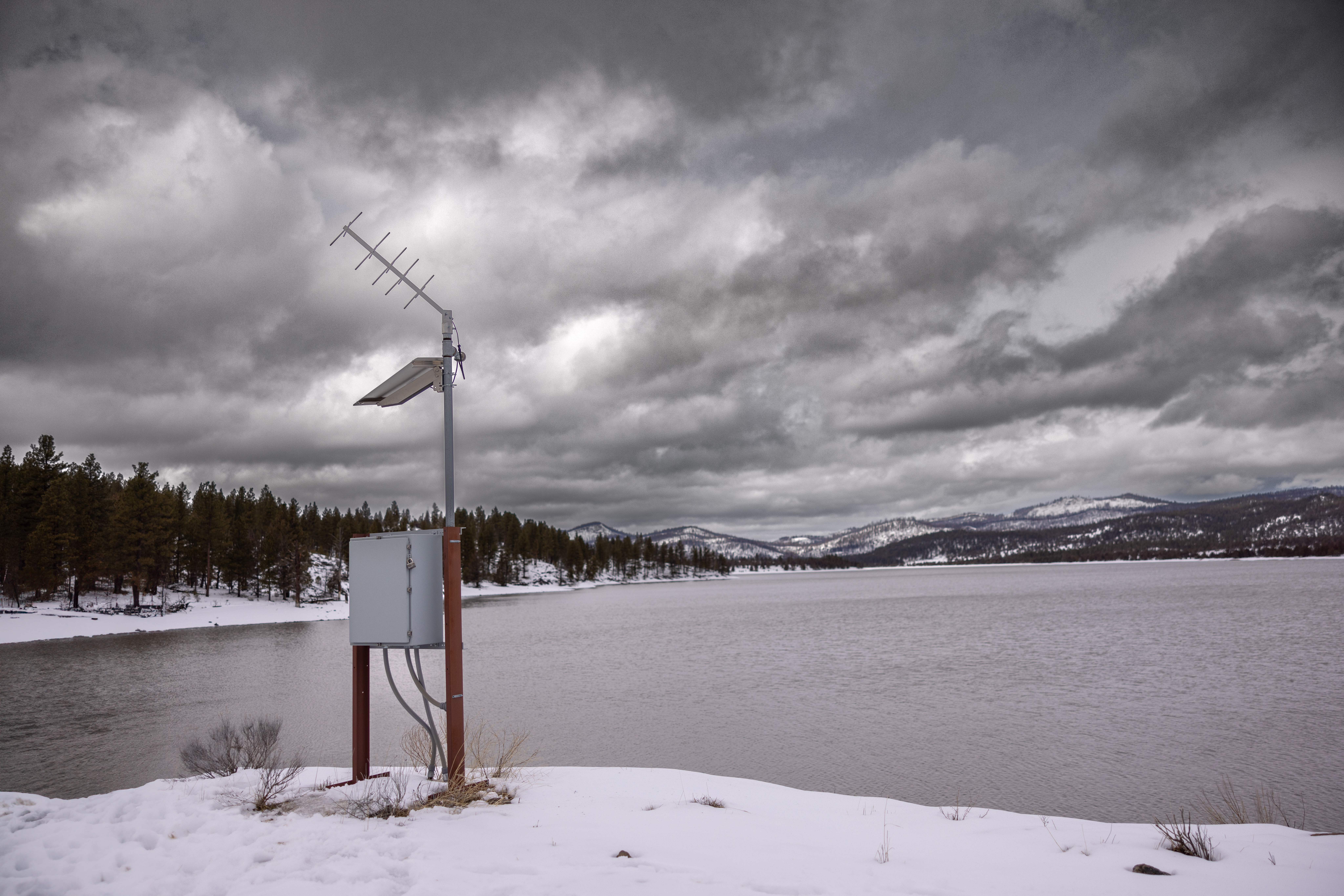 Gaging station at Cottonwood Reservoir. Lake County, Oregon