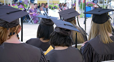 students at graduation ceremony